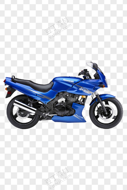 蓝色川崎忍者500R摩托车自行车