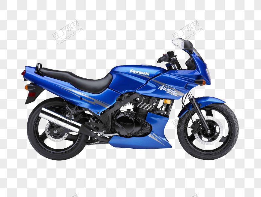 蓝色川崎忍者500R摩托车自行车