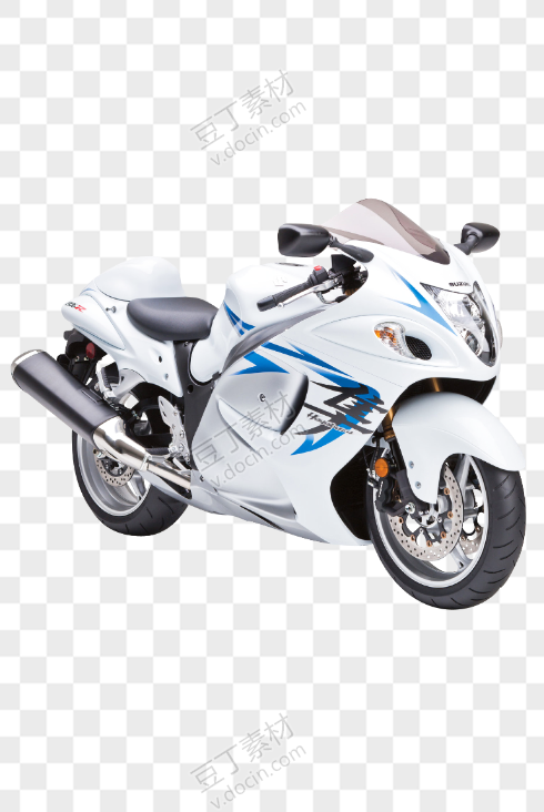 白色铃木隼鸟GSX 1300摩托车