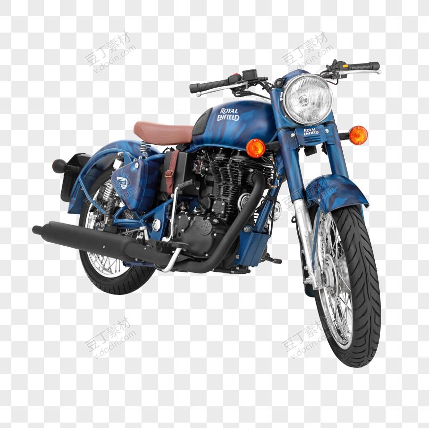 皇家恩菲尔德经典500中队蓝色摩托车