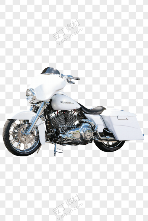 哈雷戴维森白色摩托车