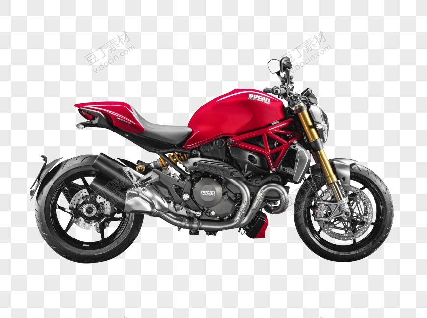 杜卡蒂怪物红色摩托车