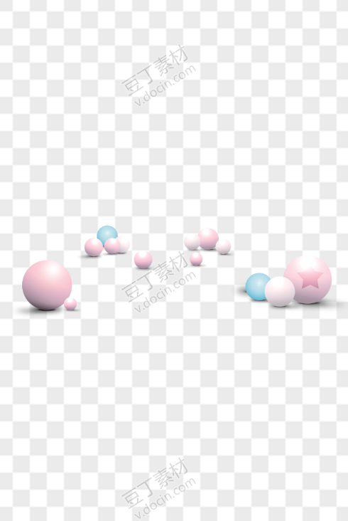 粉色浪漫圆球3D立体