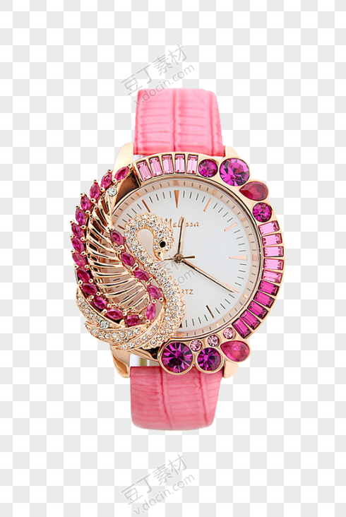 粉色女士钻石手表