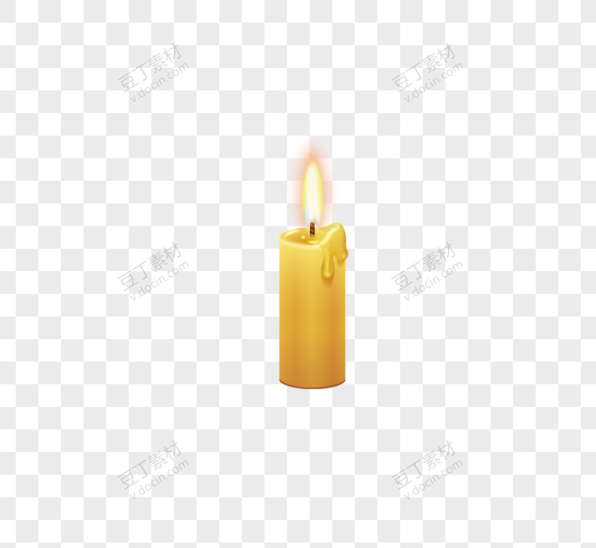 金色圆柱蜡烛燃烧