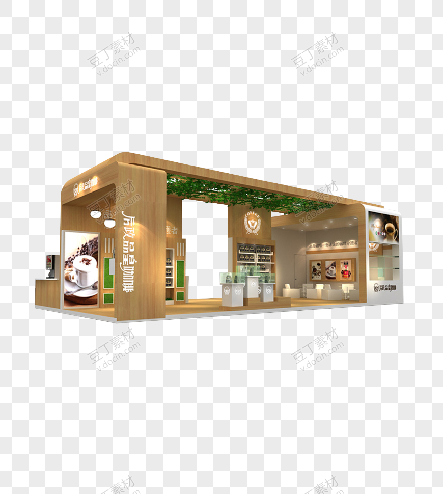 咖啡屋木质3D展厅