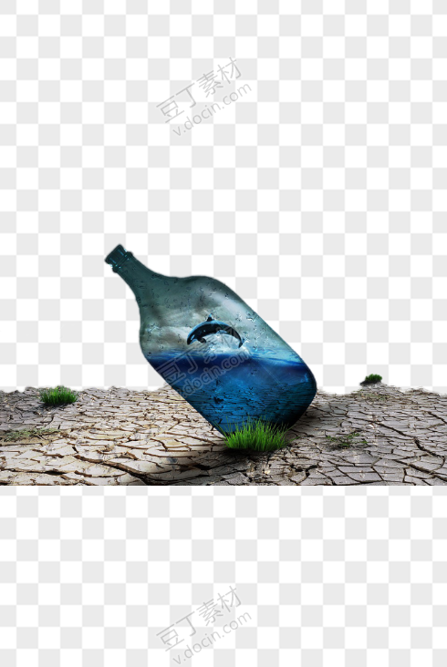 创意环保海洋瓶子保护水元素