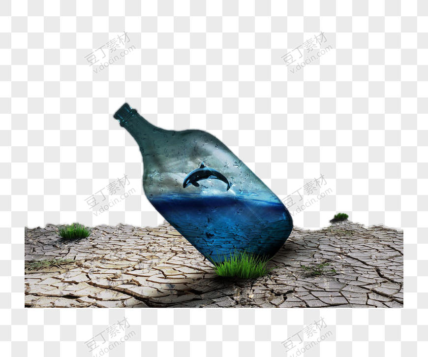 创意环保海洋瓶子保护水元素