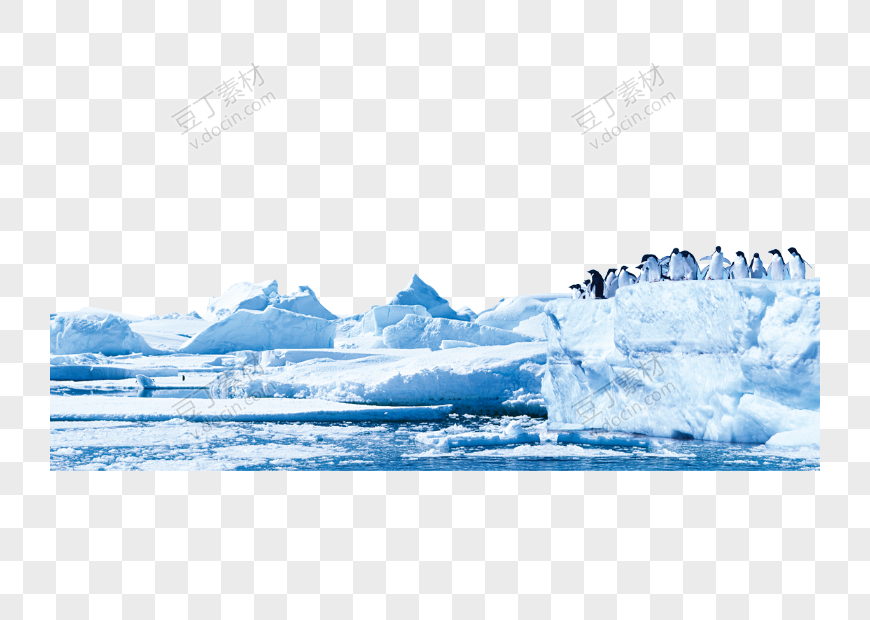 冰块冰山企鹅透明背景