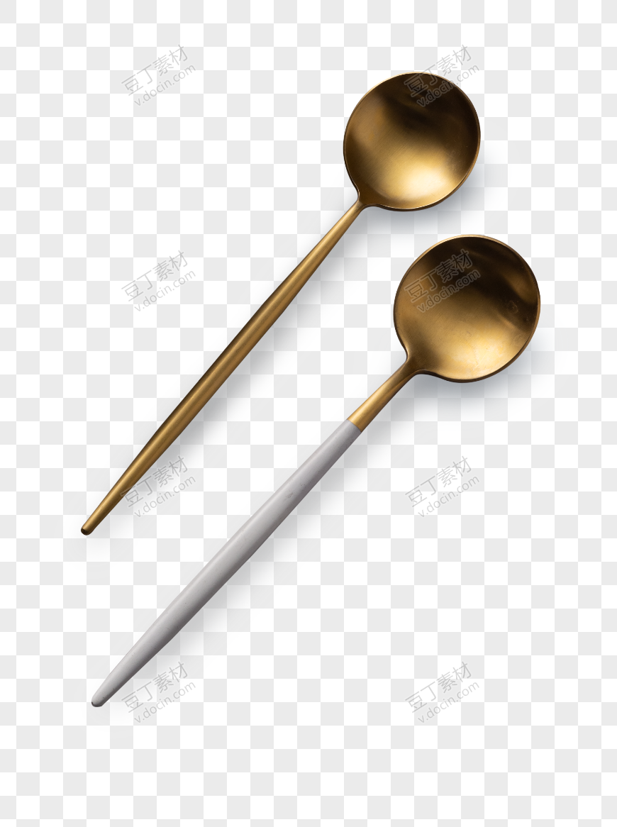 两个金色勺子