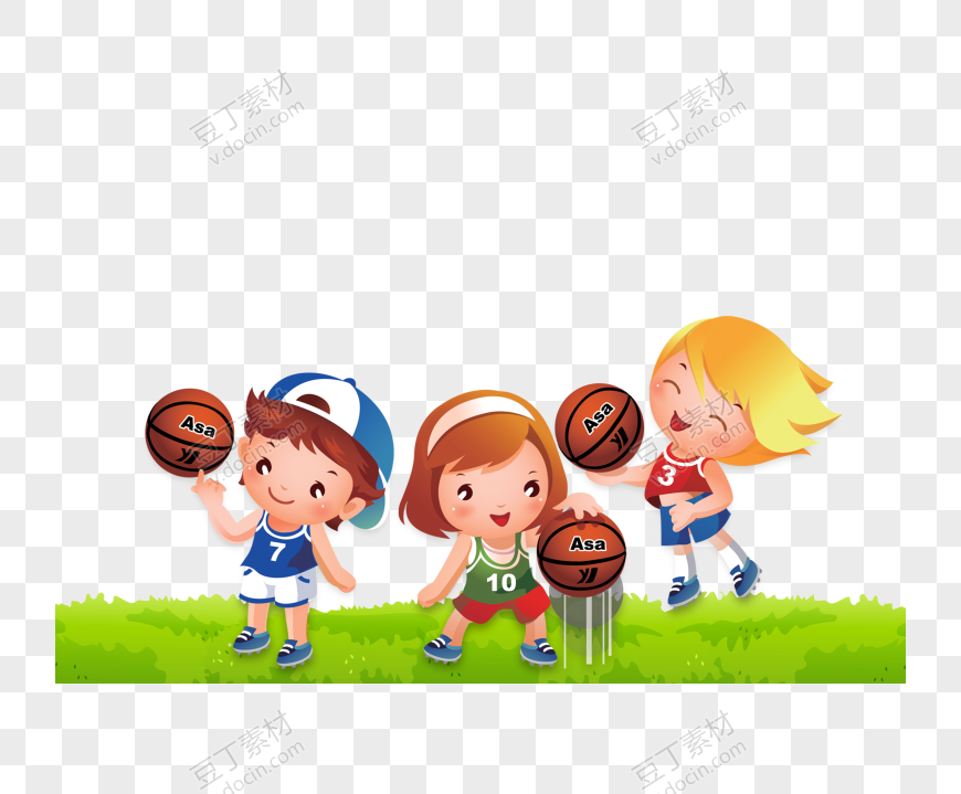 卡通儿童篮球运动