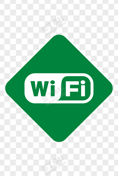 绿色菱形wifi标志