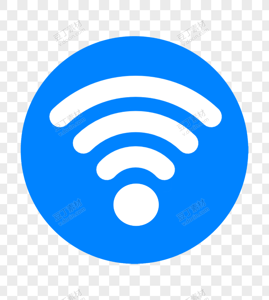 蓝色圆形wifi标志