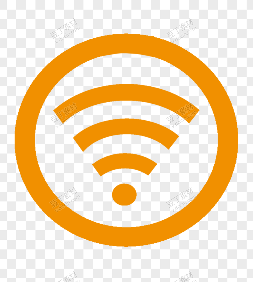 黄色圆形wifi信号标志