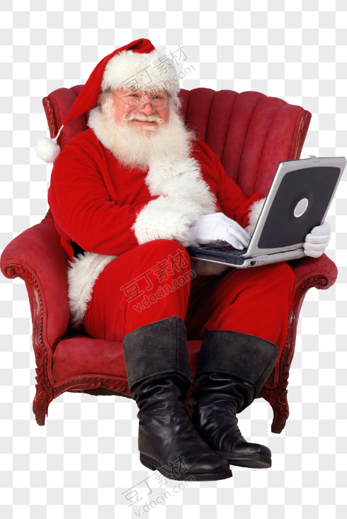 坐在沙发的圣诞老人