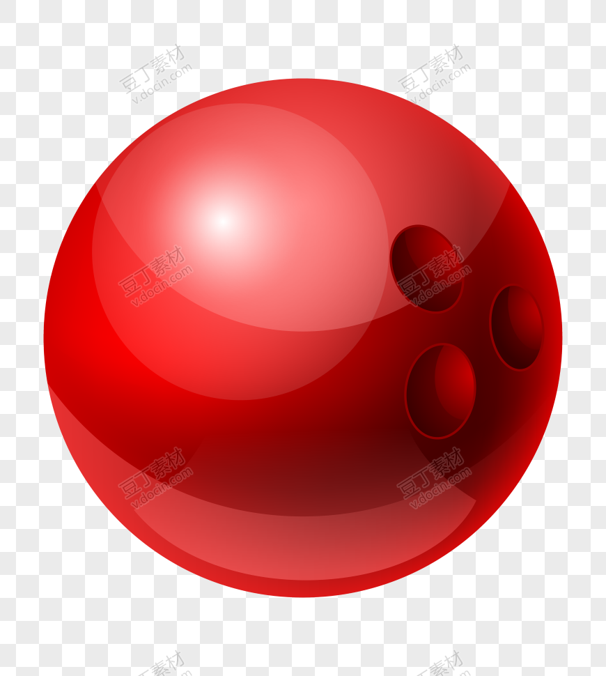 红色三孔保龄球