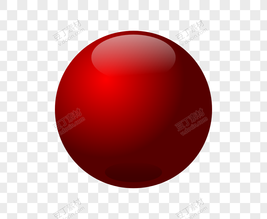 红色手绘保龄球