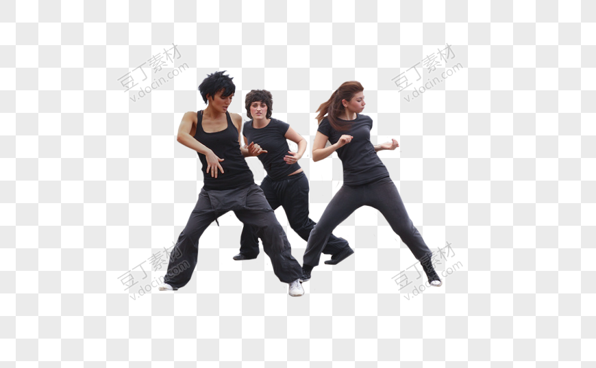三个女生练习街舞动作