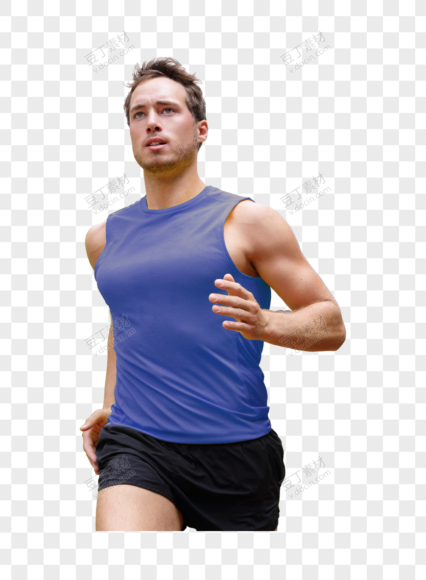 男士日常健身跑步照