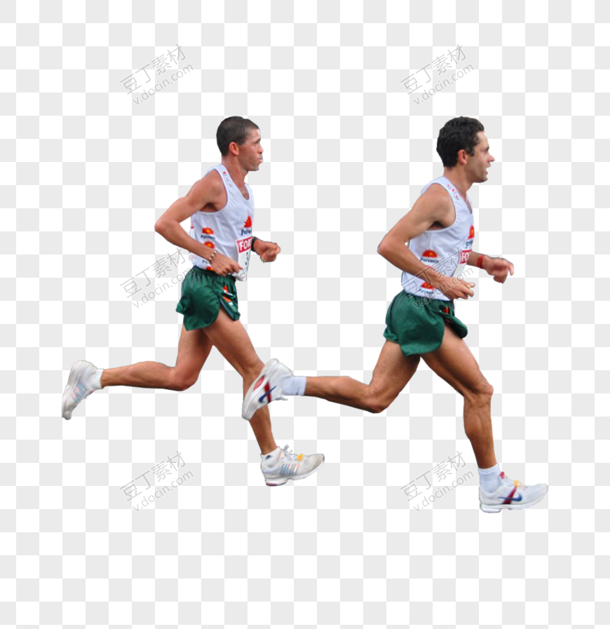两个参赛运动员跑步