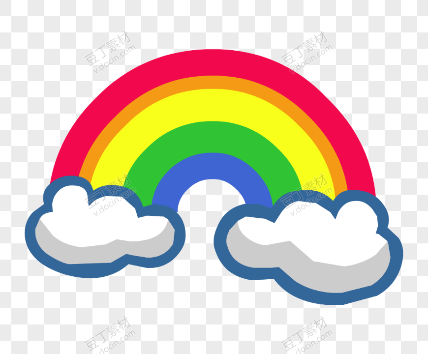 卡通彩虹云朵元素