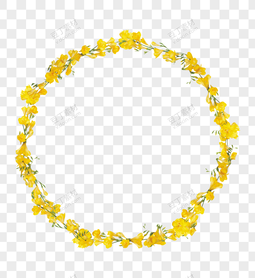 黄色花环元素