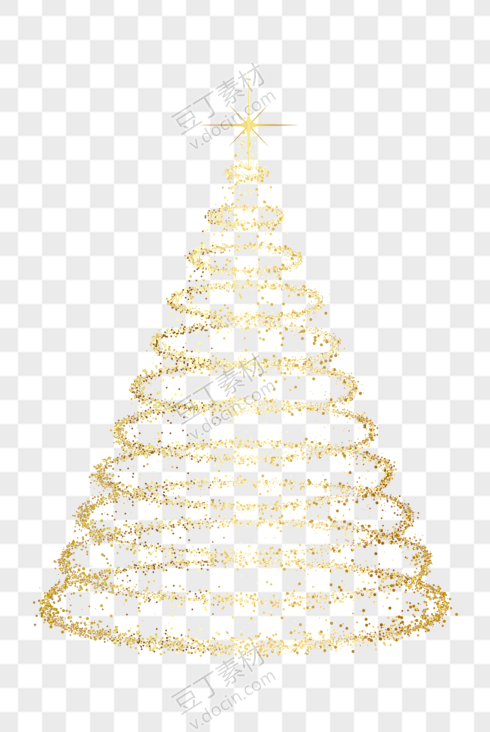 金色发光圣诞树