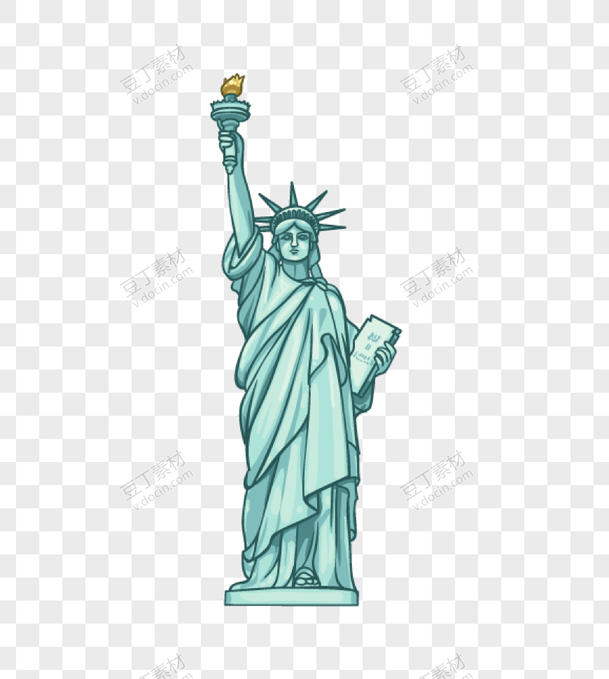 手绘美国自由女神像