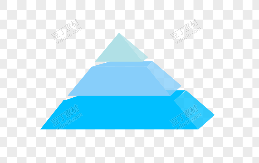蓝色渐变金字塔模型