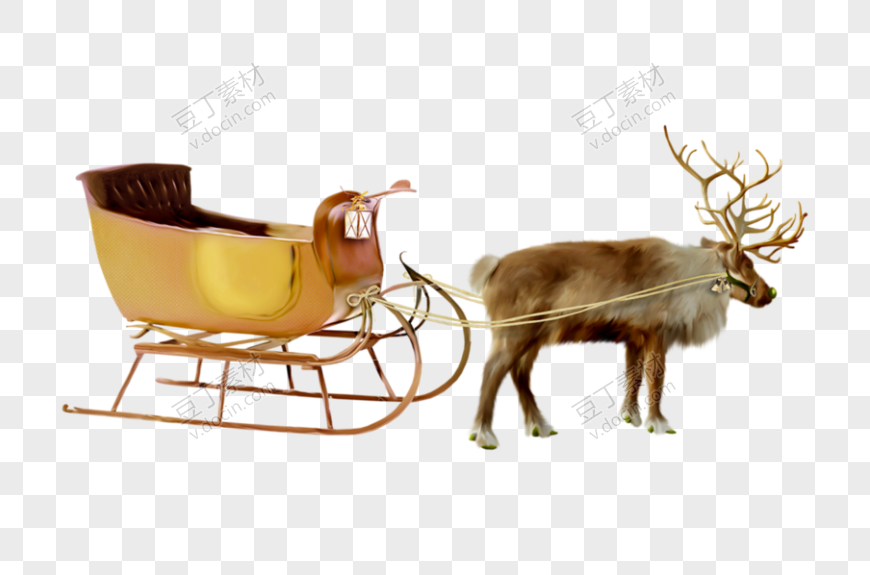 麋鹿金属雪橇车