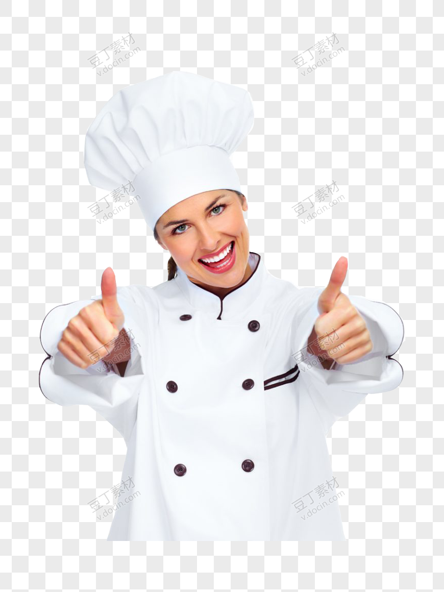 竖起大拇指的女厨师