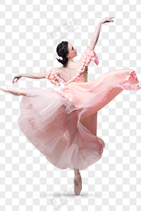 穿粉嫩裙子跳芭蕾的女生