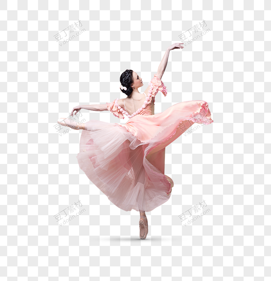 穿粉嫩裙子跳芭蕾的女生