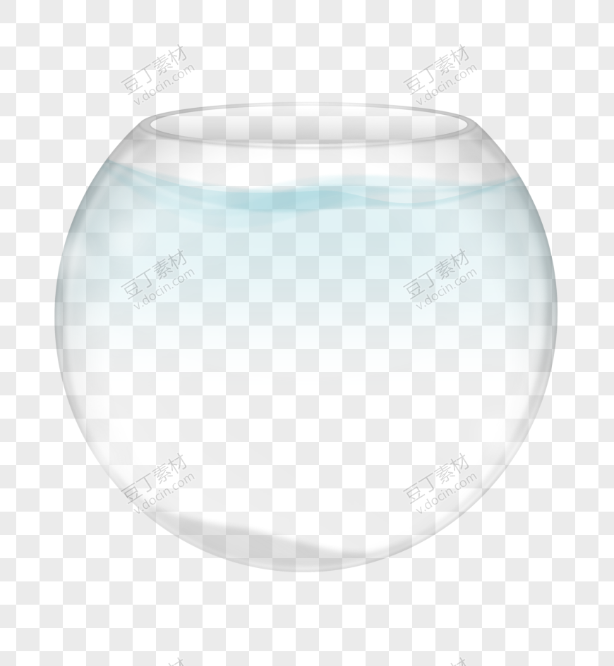 桌面圆形鱼缸正面绘图