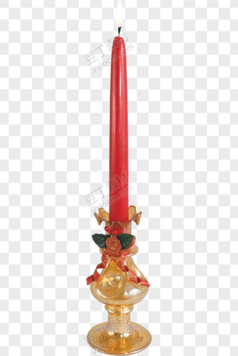 唯美复古烛台红色蜡烛