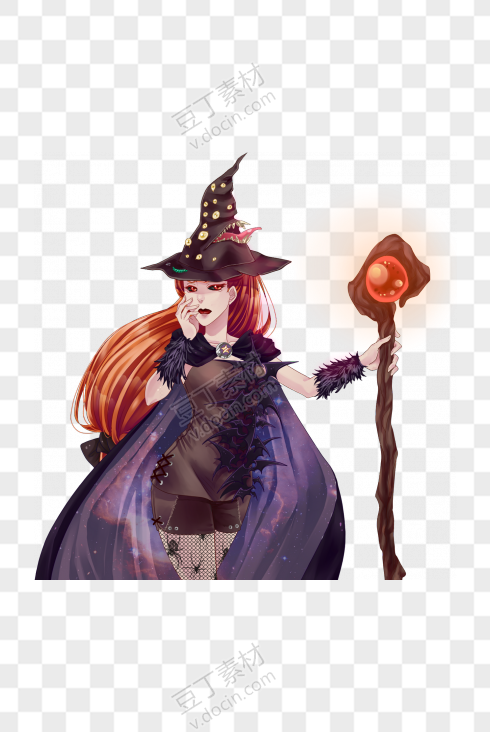 鬼装扮的万圣节女巫