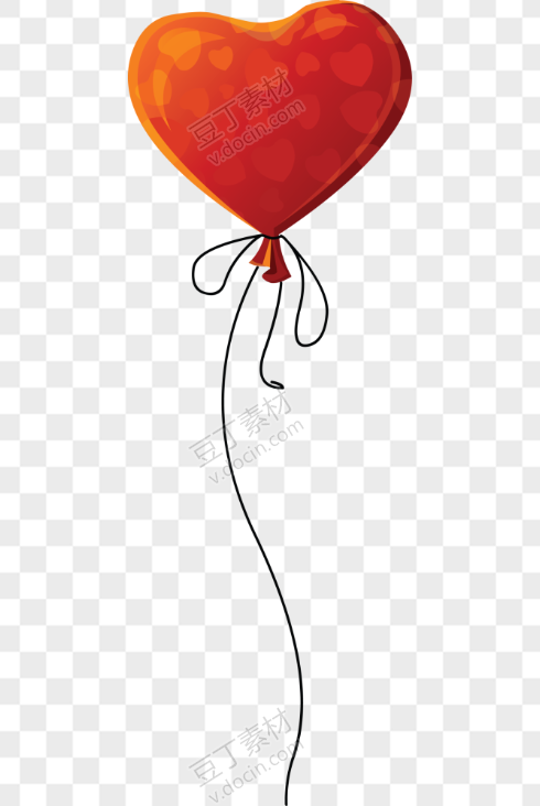 升空的红色心形气球