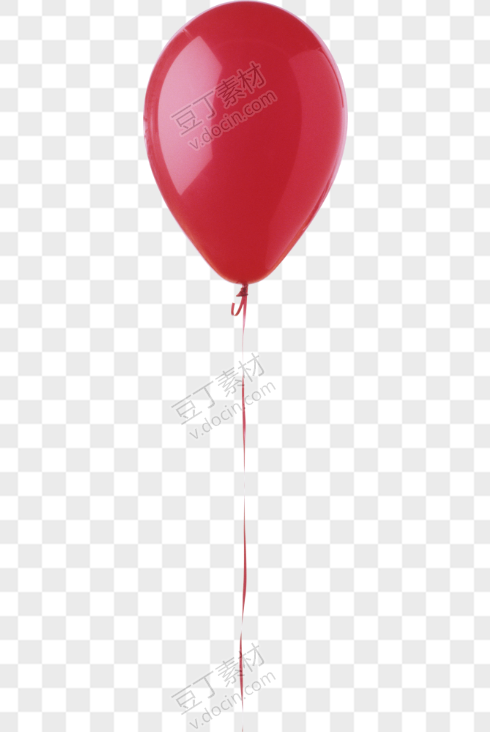 渐变丝带红气球