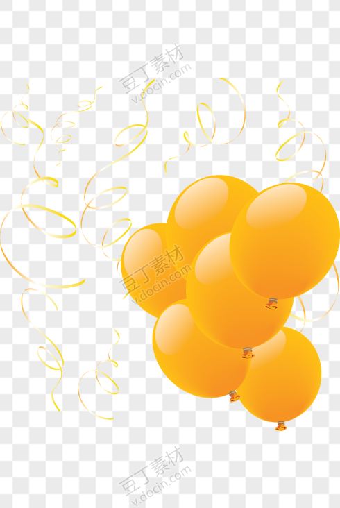 黄丝带围绕的黄色气球