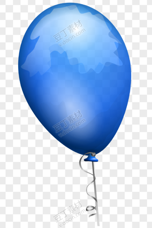 升空的蓝色气球