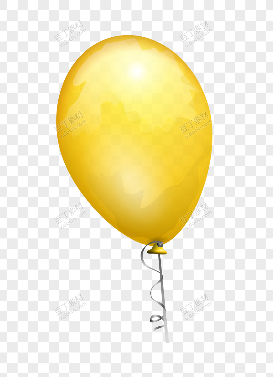 单个黄色气球