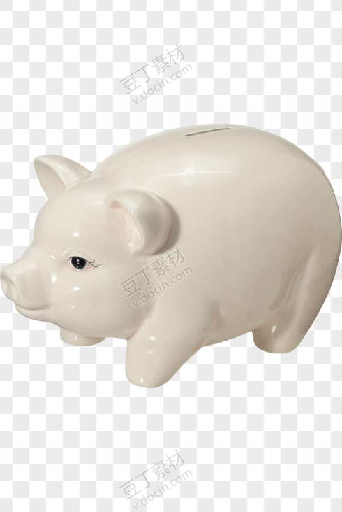 白色小猪存钱罐