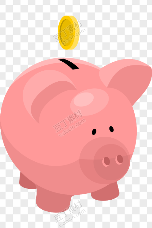 卡通粉色小猪存钱罐