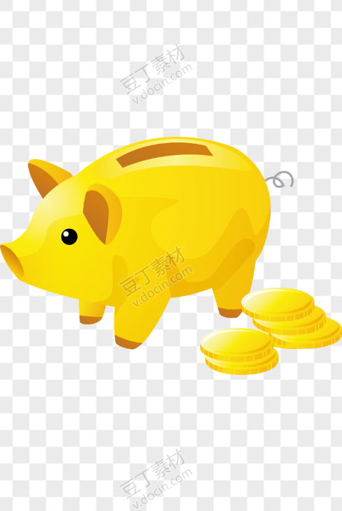 黄色卡通小猪存钱罐