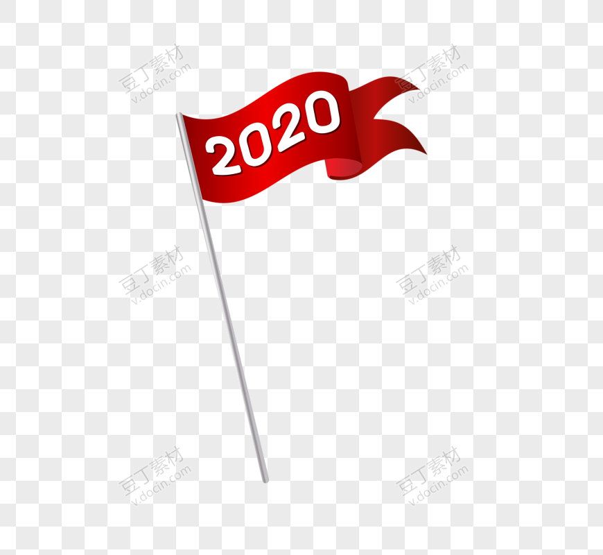 红色彩条旗2020