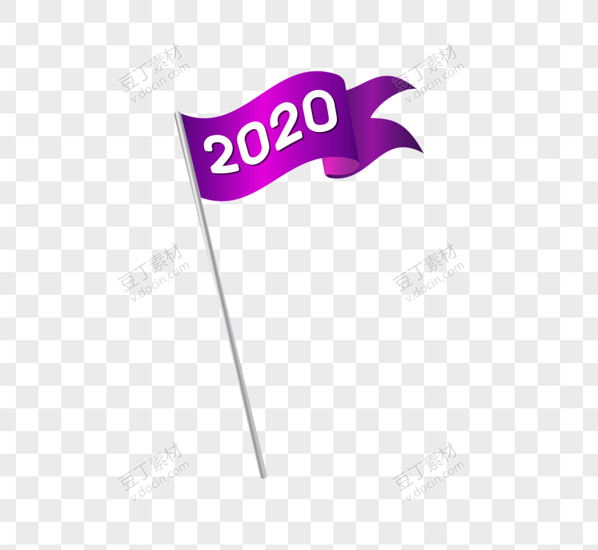 紫色彩条旗2020