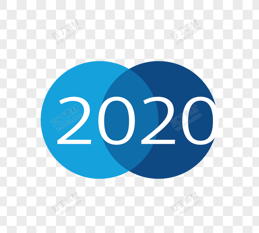 蓝色圆形拼色2020
