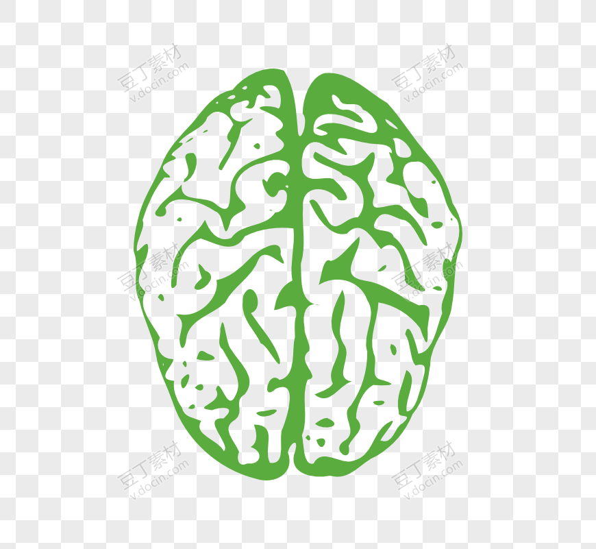 绿色人脑素材