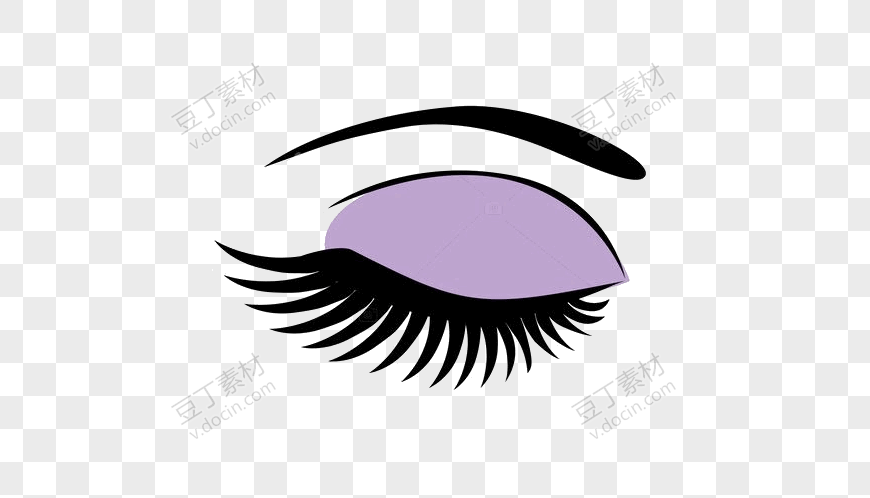 紫色眼影的闭眼组合素材