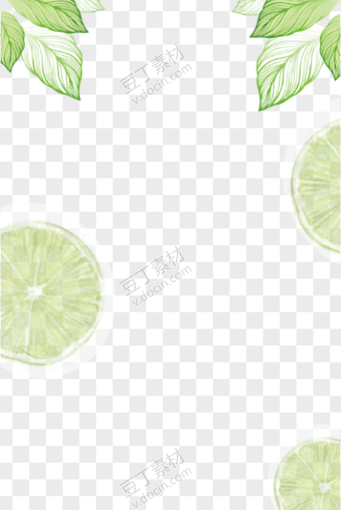 绿色叶子柠檬边框